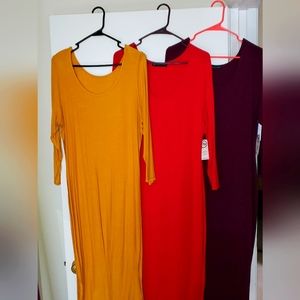 FASHION 2 FIGURE 3/4 SLEEVE MIDI BODYCON DRESS SIZE 0 & 1